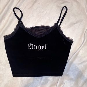 lace angel crop top